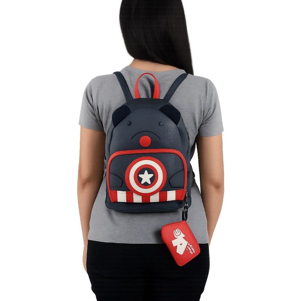 Marvel Captain America Bear Mini Backpack Coin Pouch Bag Women's Woman's